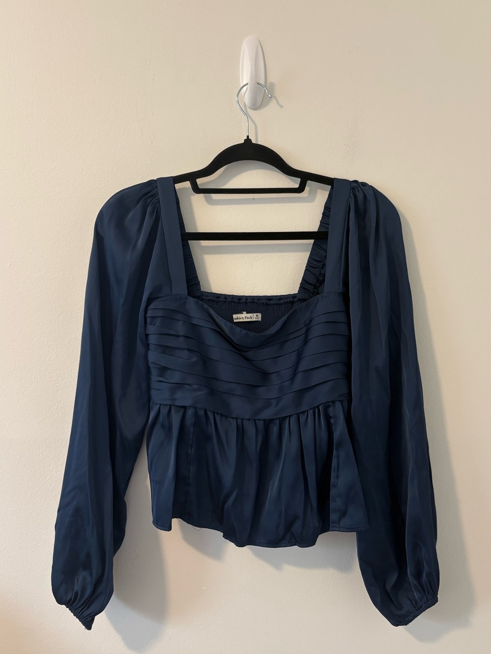 Abercrombie Emerson Satin Blue Top Medium